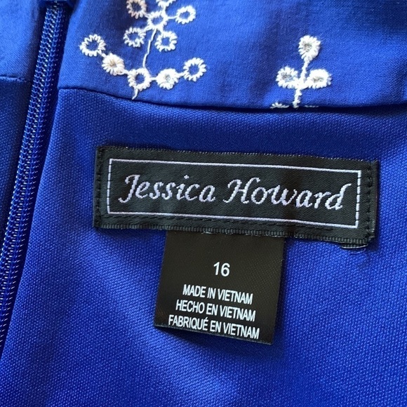 JESSICA Howard size 16 royal blue and white dress - Picture 3 of 4